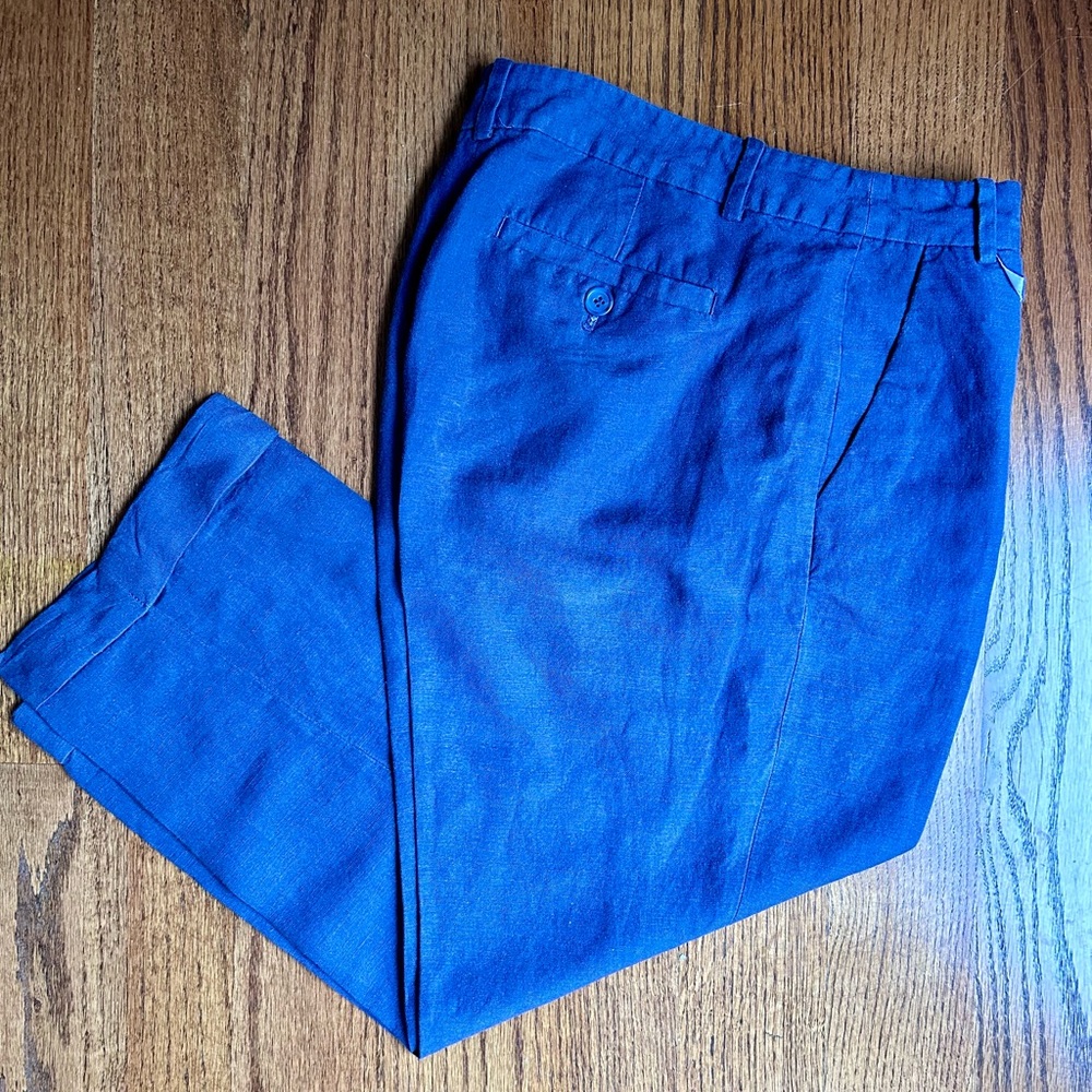 Loft Linen Ankle Crop Pants - Picture 2 of 7